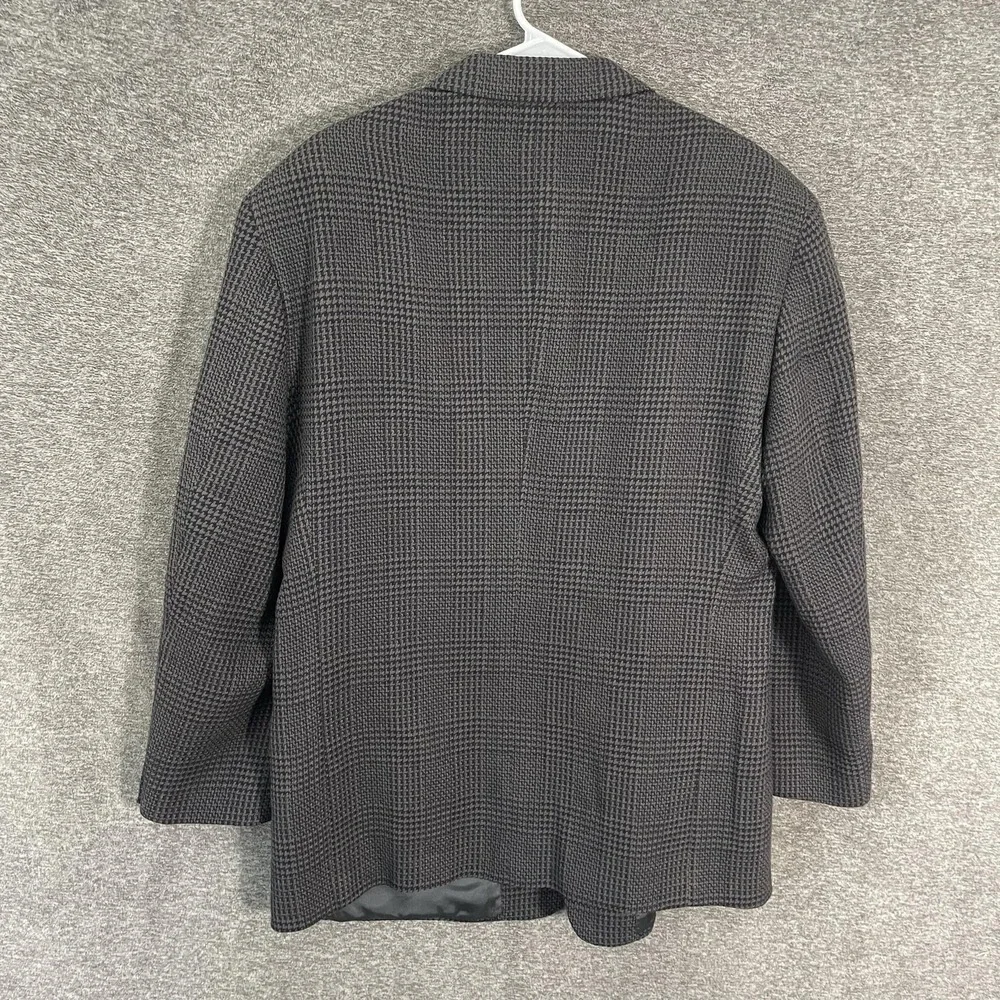 Giorgio Armani Blazer Mens 44 Gray Glen Plaid Wool Sport Coat Jacket Made Italy